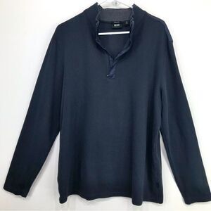 Hugo Boss Navy Blue Regular Fit Quarter Zip Athleisure Pullover